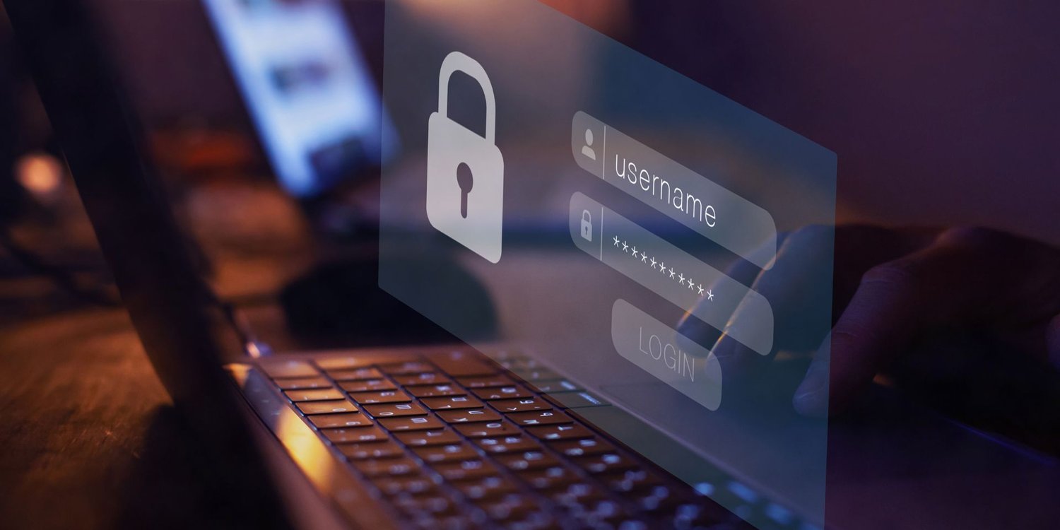 Notebook mit Username und Passwort - Login